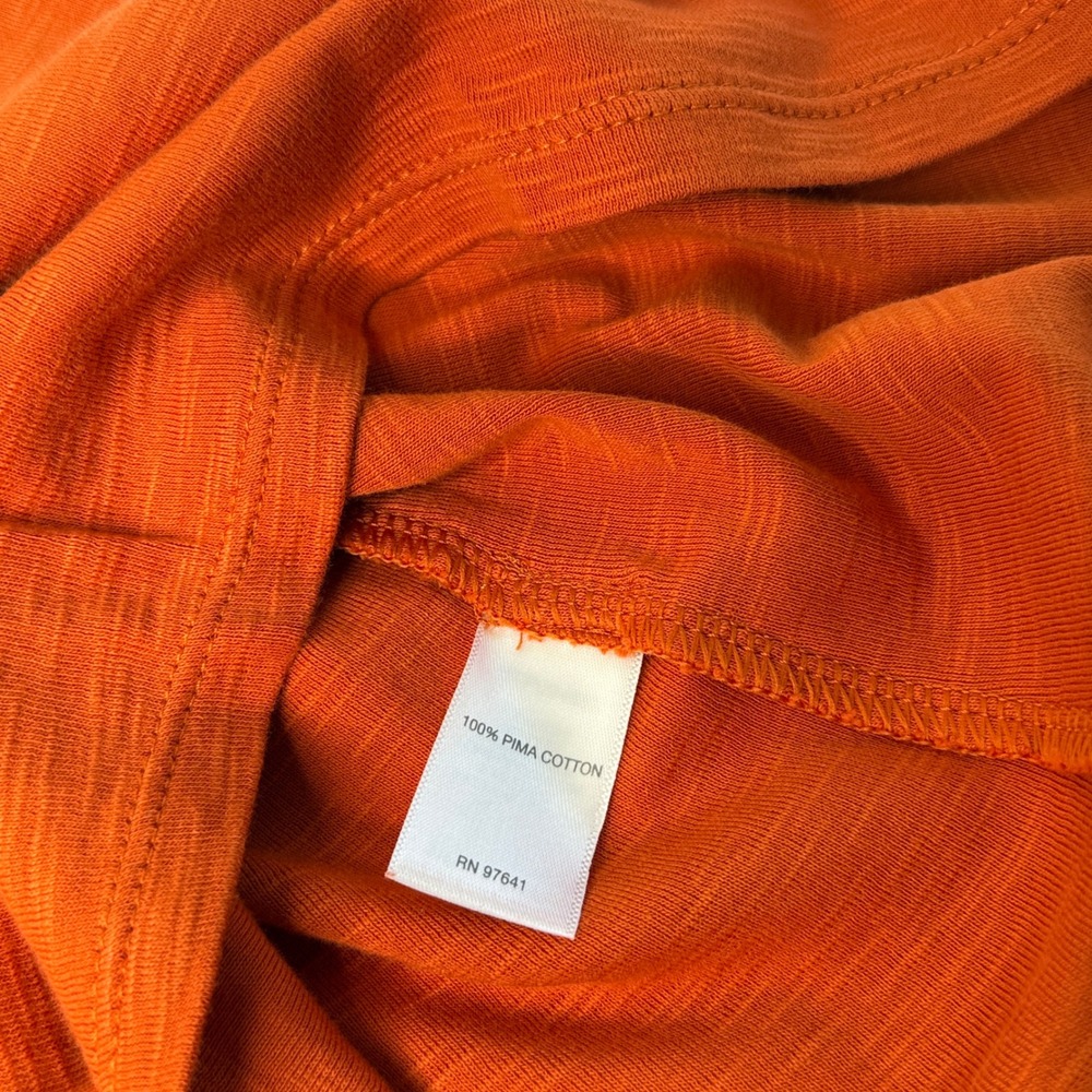 J. Jill Pima Cap Sleeve V-Neck‎ Tee Women's Size XS Rust Classic Minimalist - Picture 7 of 9